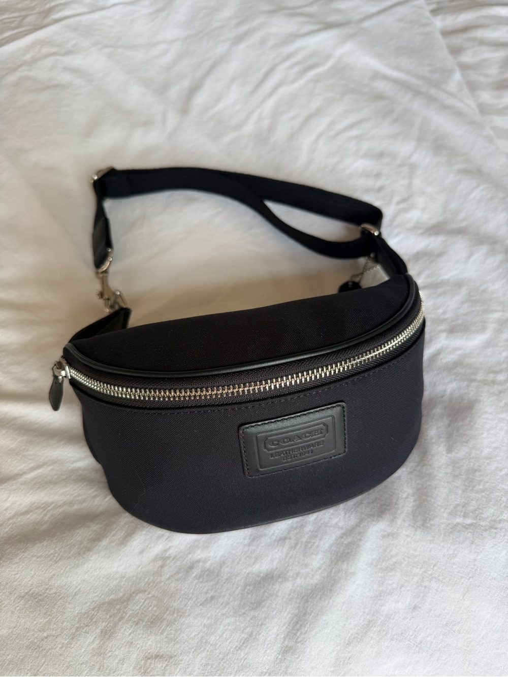 COACH Rivington Belt Bag in Black Canvas & Leather - Picture 2 of 7